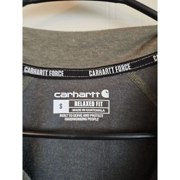 Mens Olive Green Carhartt Force Quarter Half Zip Long Sleeve Pullover Sz Small - Picture 5 of 8
